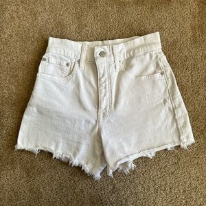 Madewell white high rise shorts